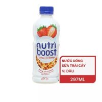 Nước uống sữa trái cây vị dâu Nutri Boost chai 297ml (1 Chai)