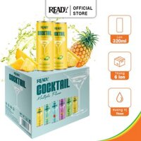 Nước uống trái cây Cocktail Ready vị Thơm lon 320ml - Thùng 6 lon