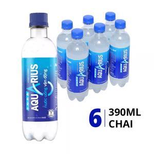 Nước uống vận động Aquarius - 390ml, 6 chai