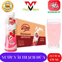 Nước Vải Thạch Dừa  ADEW 1 THÙNG 24 Chai 450 Ml