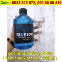 Nước vệ sinh hình xăm Blue Soap 500ml (tặng kèm chai đựng xịt tạo bọt 200ml) - Dung dịch vệ sinh mực xăm BlueSoap 500ml