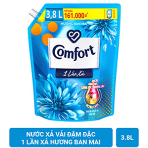 Nước xả Comfort đậm đặc 1 lần xả hương ban mai dạng chai 3.8L