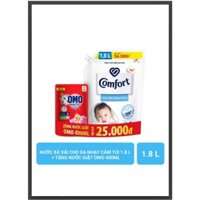 Nước Xả Vải Comfort Đậm Đặc Cho Da Nhạy Cảm Túi 1.8L – Tặng Kèm Nước Giặt Omo Hoa Hồng 400ML