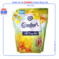 Nước xả vải Comfort hương nắng mới túi 3.2L phù hợp ngay cả phơi trong nhà trong những ngày thiếu nắng