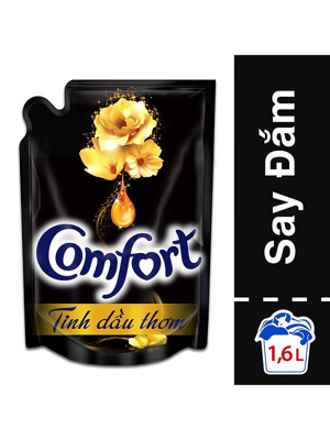Nước xả vải Comfort tinh dầu thơm say đắm Túi 1600ml