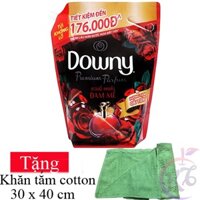 Nước xả vải Downy Đam Mê hương nước hoa túi 3 lít Tặng 1 khăn tắm cotton siêu mềm 30x40cm màu ngẫu nhiên - nước xả quần