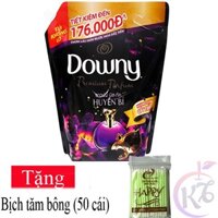 Nước xả vải Downy Huyền Bí hương nước hoa túi 3 lít Tặng 1 bịch tăm bông - nước xả quần áo 3L đậm đặc mềm vải thơm lâu (