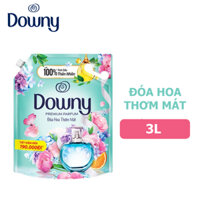 NƯỚC XẢ VẢI HƯƠNG NƯỚC HOA ĐÓA HOA THƠM MÁT FABRIC SOFTENER PREMIUM PARFUM DOWNY 3L