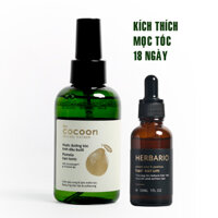 Nước xịt dưỡng tóc tinh dầu bưởi pomelo cocoon 140ml  Serum mọc tóc pomelo bồ kết herbario 30ml