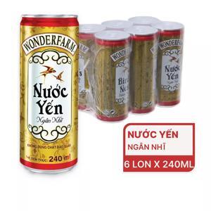 Nước yến ngân nhĩ Wonderfarm - Lốc 6 lon 240ml