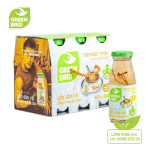 Nước yến sào Green Bird đông trùng hạ thảo - 185ml, 6 chai