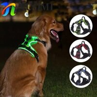 NUOMI Dây nịt chó LED NUOMI, Dây đeo ngực thú cưng phát sáng có thể điều chỉnh, Cổ áo có đệm có thể sạc lại thoáng khí Áo Vest phát sáng cho chó để đi bộ ban đêm