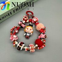 Nuomi Flocking Crybaby Móc Khóa, Silica Gel Sang Trọng Bóng Đầm Búp Bê Móc Khóa, 3D Màu Kẹo Handmade Lớp Phủ Cọc Hoạt Hình Dây Xích Điện Thoại Trẻ Em