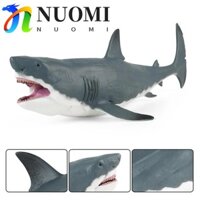 Nuomi Mô hình cá mập lớn, Đồ chơi nhân vật hành động Megalodon bằng nhựa thực tế, Đạo cụ ảnh Tượng động vật đại dương hoang dã thủ công để trang trí nội thất Màn hình văn phòng