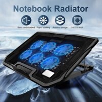 Nuoxi H9 Quạt Tản Nhiệt Laptop, Đế tản nhiệt 6 quạt có đèn LED, Quạt làm mát cho máy tính