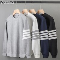 Nurgaz Áo sweater Thể Thao Tay Dài Dáng Rộng Thoải Mái Ấm Áp Cho Nam