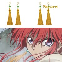 Nuserw Khuyên Tai Dạng Kẹp Đính Hạt Tua Rua Màu Xanh Lá Cây Hình Akatsuki No Yona Princess Yona Of The Dawn Haku Hóa Trang Cho Nữ