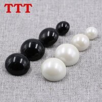 Nút áo len đen trắng, nút ngọc trai, nút tròn hình nấm, nút nhựa cho áo khoác nữ, nút nhỏ