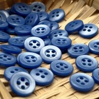 Nút áo sơ mi tái chế giả màu xanh Nút thủ công Nhựa cạnh rộng Nút DIY cho trẻ em Nút tròn Ngọc trai Nút bốn mắt