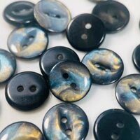 Nút áo sơ mi xanh đen Angel Eyes Mother of Pearl, 12,5mm, 10 / 20 miếng