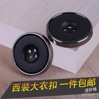 Nút áo vest đen cao cấp thời trang đa năng, nút áo khoác tròn, nút áo khoác trench, quần vest, nút bốn lỗ