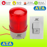 Nút bấm còi hú đèn xoay báo động 220v ATA (nhấn nút còi hú báo động đèn xoay cảnh báo)