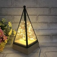 Nút công tắc nguồn LED Đèn ngủ Đèn sàn bằng gỗ Tháp Tam giác Đèn bàn thủy tinh Phòng ngủ Phòng khách Đồ đạc trang trí nội thất Ánh sáng