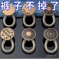 Nút điều chỉnh eo quần jeans không cần may, nút kim loại mở rộng eo cho nam và nữ