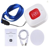 Nút gọi khẩn cấp WiFi Nút khẩn cấp di động Mini Nút khẩn cấp có thể sạc lại Máy nhắn tin WiFi không dây Nút cảnh báo y tá Hỗ trợ Báo động Wi-Fi 2.4G Đẩy được chia sẻ bởi nhiều người Ứng dụng di động Pho