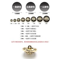 Nút kim loại màu đen xanh unisex, nút bộ vest thường ngày, nút áo khoác thời trang tròn vintage, nút áo gió