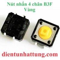 NÚT NHẤN 4 CHÂN B3F VÀNG, NÚT NHẤN HÀN BOARD 12MM