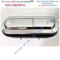 Nút nhấn bồn cầu Linax KAG-NB306VA hình oval 10cm, Ấn xả 2 nhấn xí bệt C306 nhấn mạ chrome êm sử dụng tốt