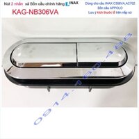 Nút nhấn bồn cầu Linax KAG-NB306VA hình oval 10cm, Ấn xả 2 nhấn xí bệt C306 nhấn mạ chrome êm sử dụng tốt