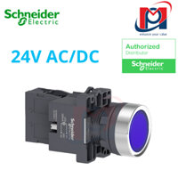Nút nhấn có đèn báo màu xanh dương đường kính 22 - Schneider - XA2EW36B1 24V AC/DC