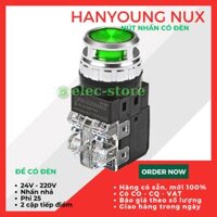 Nút nhấn có đèn Hanyoung CRX-G25MAG phi 25 - Nút Ấn Có Đèn Màu Xanh Hanyoung