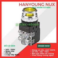 Nút nhấn có đèn Hanyoung CRX-G25MAY phi 25 - Nút Ấn Có Đèn Màu Vàng Hanyoung