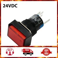 Nút Nhấn Đề Chữ Nhật 24VDC LA16J-11D Nhấn Nhả Có Đèn - Đỏ