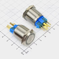 Nút Nhấn Giữ LED Xanh Dương 22mm 220V Inox 304 6 Chân//SKU:62 linhkientruonggiang86