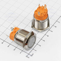 Nút Nhấn Giữ LED Xanh Dương 22mm 24V Inox 304 5 Chân//SKU:62 thegioilinhkien168