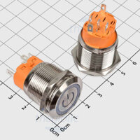 Nút Nhấn Giữ Nguồn LED Xanh Lá 22mm 220V Inox 304 5 Chân