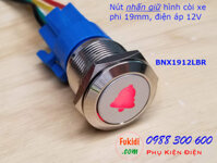 Nút nhấn giữ phi 19mm đèn hình chuông màu đỏ điện áp 12V - BNX1912LBR