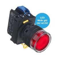 Nút nhấn giữ phi 22, có đèn, 24V AC/DC Idec YW1L-AF2E10Q4R, Màu Đỏ, 1NO