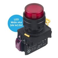 Nút nhấn nhả phi 22, có đèn, 24V AC/DC Idec YW1L-M2E01Q4R, Màu Đỏ, 1NC