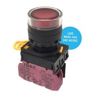 Nút nhấn nhả phi 22, có đèn, 24V AC/DC Idec YW1L-MF2E01Q4R, Màu Đỏ, 1NC