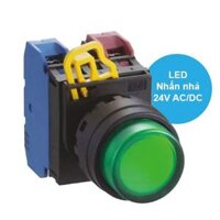 Nút nhấn nhả phi 22, có đèn, 24V AC/DC Idec YW1L-M2E11Q4G, Màu Xanh lá, 1NO + 1NC