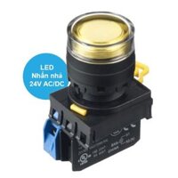 Nút nhấn nhả phi 22, có đèn, 24V AC/DC Idec YW1L-MF2E10Q4Y, Màu Vàng, 1NO