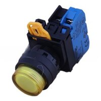 Nút nhấn nhả phi 22, có đèn, 24V AC/DC Idec YW1L-M2E10Q4Y, Màu Vàng, 1NO