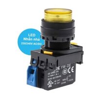 Nút nhấn nhả phi 22, có đèn, 220V AC/DC Idec YW1L-M2E10QM3Y, Màu Vàng, 1NO