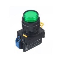 Nút nhấn nhả phi 22, có đèn, 220V AC/DC Idec YW1L-M2E10QM3G, Màu Xanh lá, 1NO