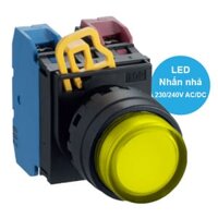 Nút nhấn nhả phi 22, có đèn, 220V AC/DC Idec YW1L-M2E11QM3Y, Màu Vàng, 1NO + 1NC